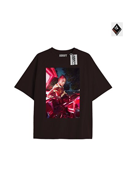Adrift Travis Scott crna oversize unisex majica - opuštenog kroja