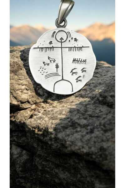 Silver Kam Davulu Tasarımlı 925 Ayar Gümüş Kolye Ucu