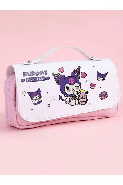 GlassySKY Sanrio Kuromi 3 θέσεων Μεγάλης χωρητικότητας Καμβάς Μολυβοθήκη Θήκη για στυλό Χαρτικά
