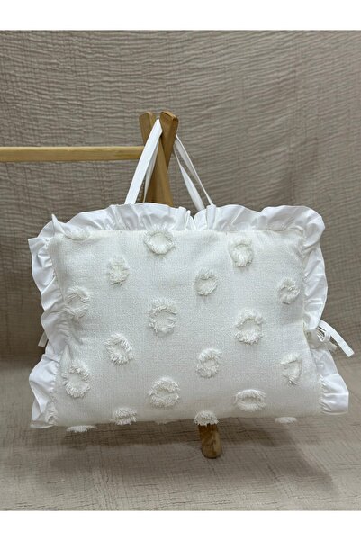 Tly Home Textiles Bottom Opening Set with Fluffy Detailing 3 Pieces (Ecru)