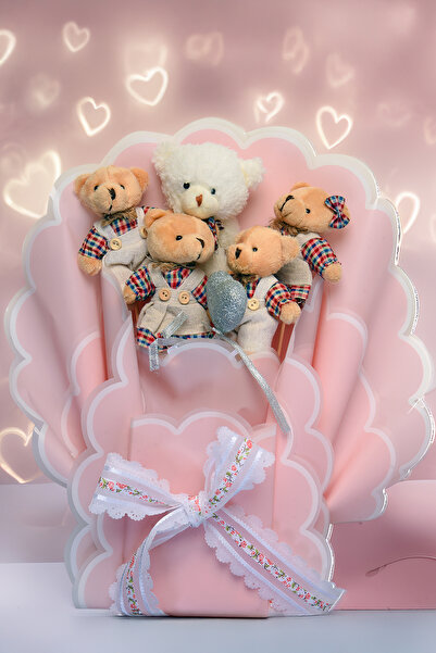 Sole Premium Giysili Yumoş Peluş Ayıcık Buketi, Sevgiliye, Doğum Gününe Hediye