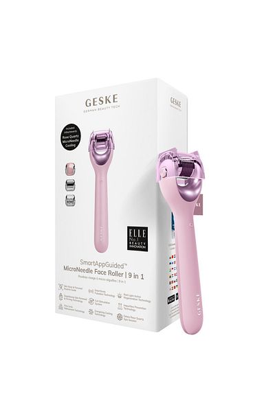 Geske 9 In 1 Micro Needle Face Roller - Micro Needle Face Roller (PINK)