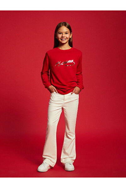 LC Waikiki Ecru Spanish Leg Girl's Trousers