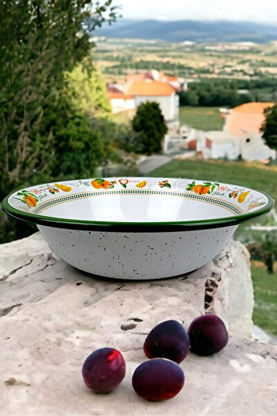 İnci Emaye 4.5 Liter 36 cm Enameled Basin and Mixing Bowl - Dough Basin. The Fruit Pot. Dowry. Big Bowl