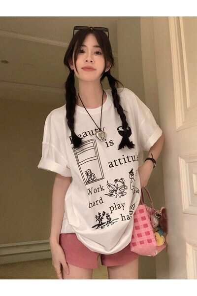 donamod تصميم الرسوم المتحركة والجرافيك تي شيرت كبير الحجم سلسلة الرسوم المتح...