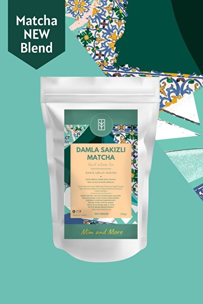 Mim and More Mastic Gum Matcha - Damla Sakız Aromalı Matcha, 100 gr