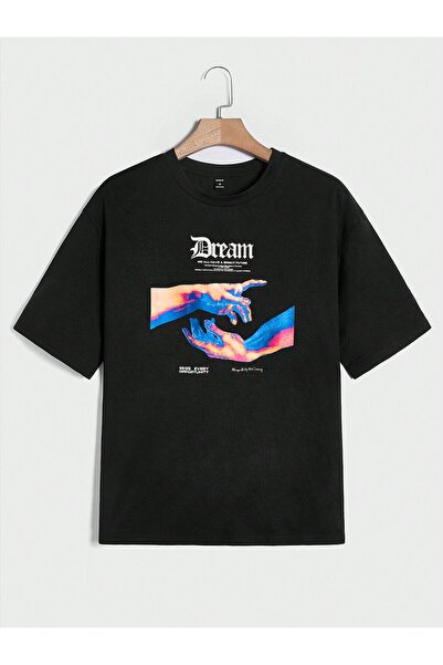 donamod Slogan Grafic Off-Shoulder Stil Harajuku