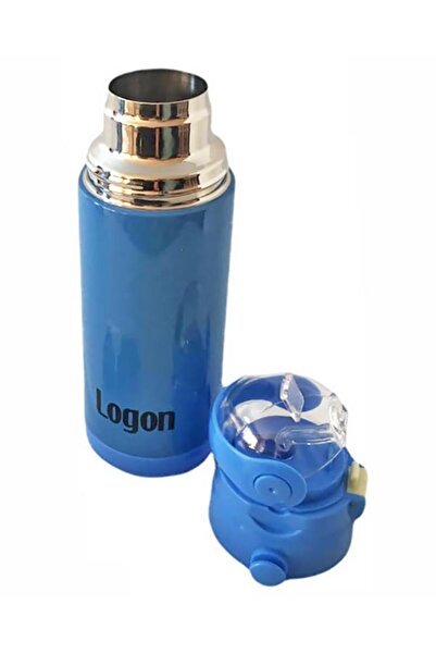 Logon Çelik Pipetli Matara Mavi 350 ml