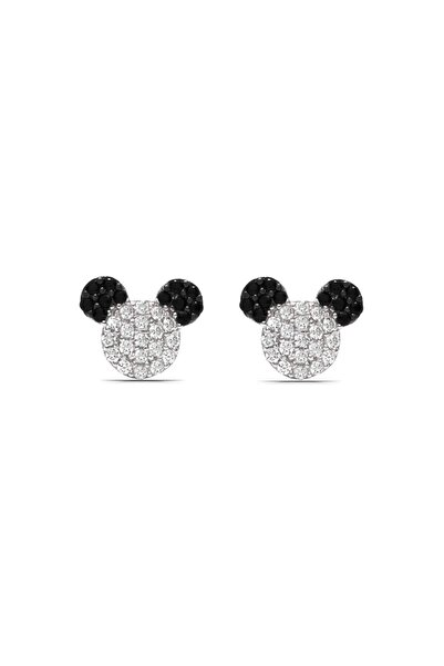 Parmas Design Kız Çocuk Mickey Mause 925 Ayar Gümüş Küpe