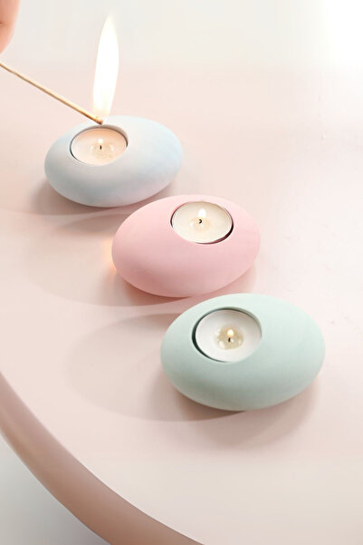 LALEZEN HOME Üçlü Soft Renk Mumluk