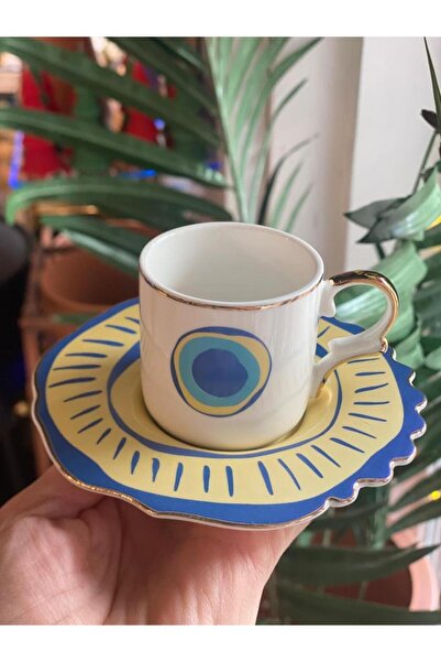 ÇIRPAN EV NAZAR BONCUKLU TEK KİŞİLİK TÜRK KAHVESİ FİNCANI