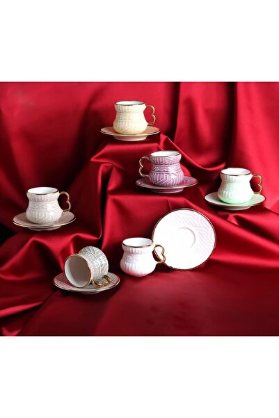 ÇIRPAN EV 6 RENK 6 KİŞİLİK TÜRK KAHVESİ FİNCANI