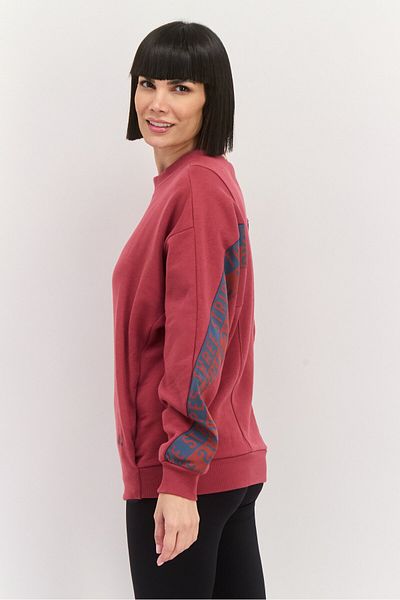 adidas Women Sportswear Fit Long Sleeves Training W Mhs Word Sweatshirt, Maroon