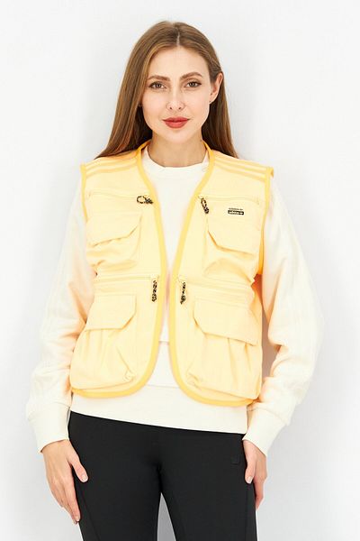 adidas Women Sportswear Fit Sleeveless Training Jacket Vest, Orange