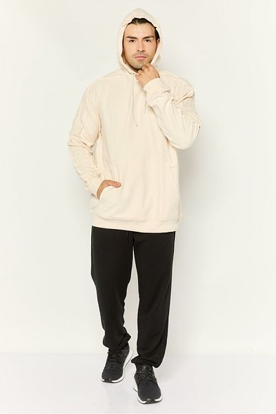 adidas Men Sportswear Fit Long Sleeves Outdoor Hoodies, Beige
