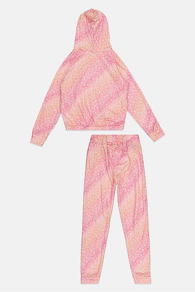 Body Glove Kids Girl 2 Pieces Brand Logo Sweatshirt And Pant Set, Pink
