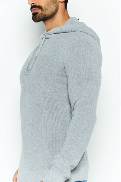 Michael Kors Men Hooded Embroidered Logo Sweater, Grey