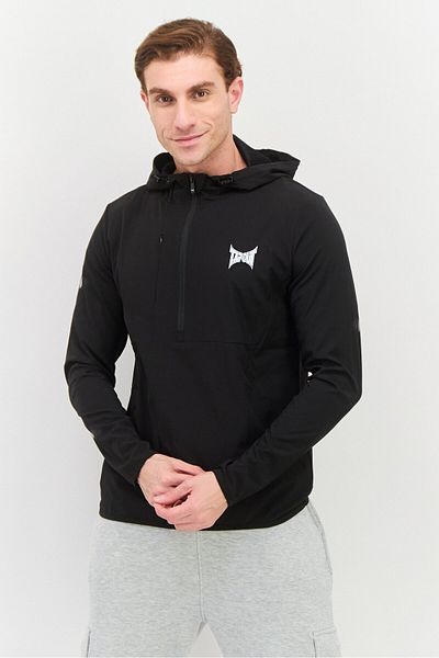 Tapout Men Sportswear Fit Long Sleeve Training Sweatshirts, Black