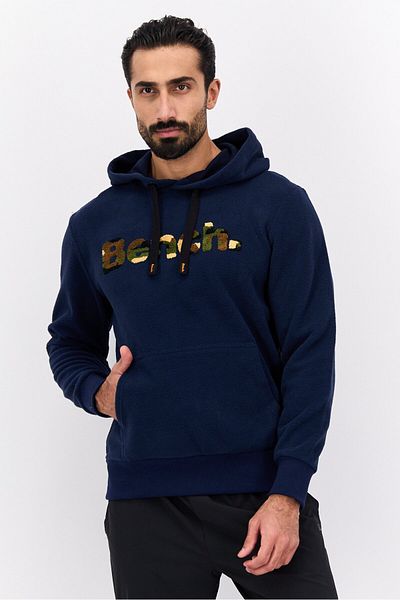 BENCH Men Sportswear Fit Hooded Outdoors Sweatshirt, Deep Navy