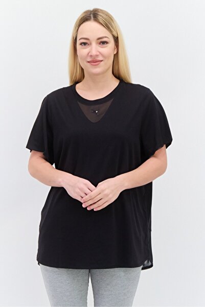 Puma تي شيرت رياضي نسائي بأكمام قصيرة للتدريب، أسود