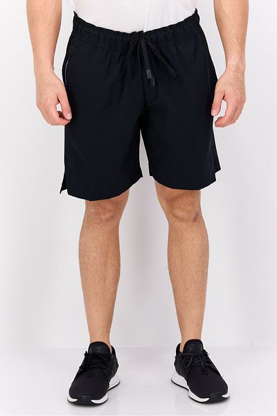 Legend Men Sportswear Fit Drawstring Training 7 Inseam Shorts, Black