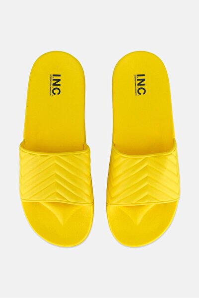 INC Men Slip On Slides, Yellow