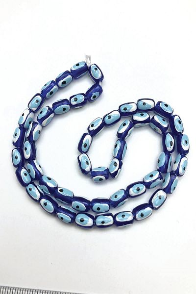 Hayalperest boncuk Blue Color Cylinder Evil Eye Bead