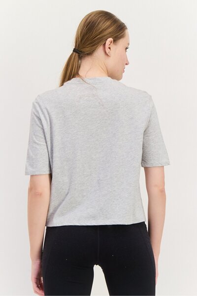 SKECHERS Women Sportswear Fit Short Sleeves Outdoor T-Shirt, Light Grey