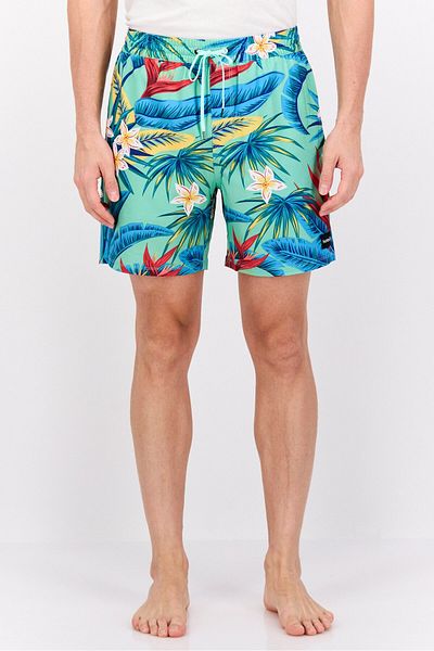 Hurley Men Floral Print Board Shorts, Turquoise