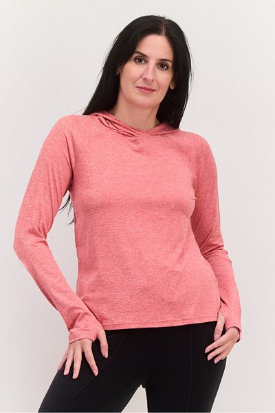 SKECHERS Women Sportswear Fit Long Sleeves Training Sweatshirt, Heather Red