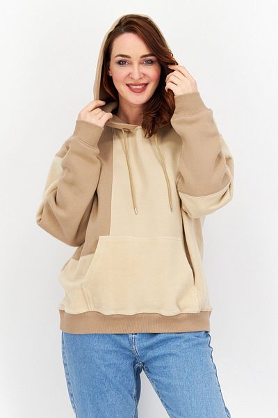 Esprit Women Hooded Plain Sweatshirt, Brown