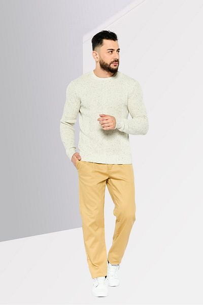 Michael Kors Men Crew Neck Long Sleeve Knitted Sweatshirt, Off White