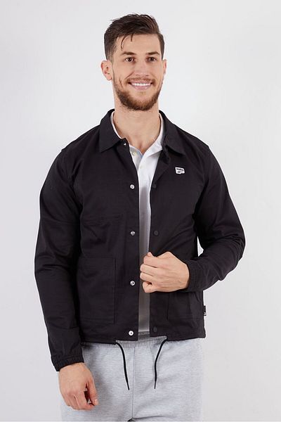 Puma Men Spread Neckline Downtown Coach Jacket, Black