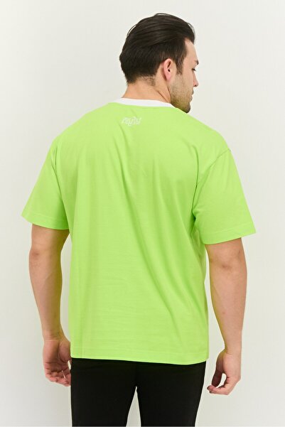 Esprit Men Crew Neck Short Sleeves Graphic Print T-Shirt, Lime Green