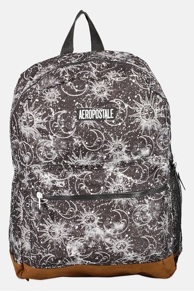 Aeropostale Women Celestial Sky Print Backpack 32 L x 44 H x 13 W cm, Washed Black