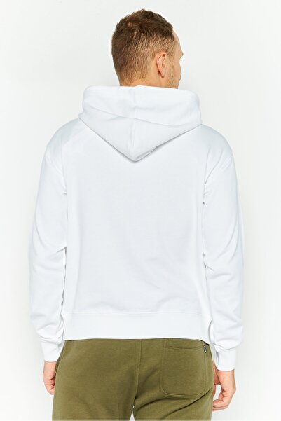 Esprit Men Hooded Long Sleeves Graphic Print Sweatshirt, White