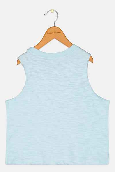 Roxy Kids Girl Graphic Printed Sleeveless Top, Light Blue