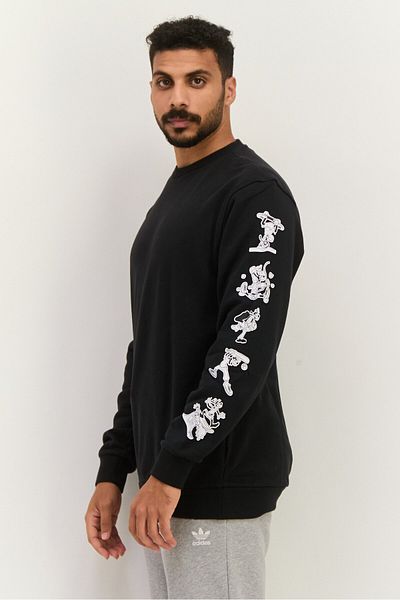 adidas Men Sportswear Fit Long Sleeves Outdoor Sweatshirt, Black