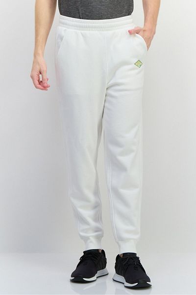 Esprit Men Regular Fit Brand Logo Sweatpants, White