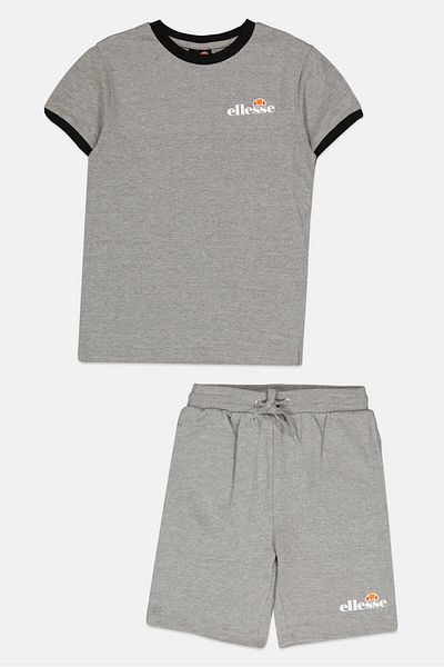 Ellesse Kids Boy 2 Pieces Brand Logo T-shirt And Short Set, Grey