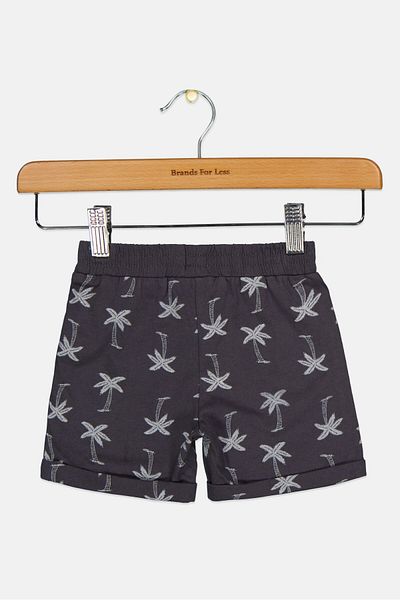 Cool Club Toddlers Boy Allover Print Shorts, Dark Grey