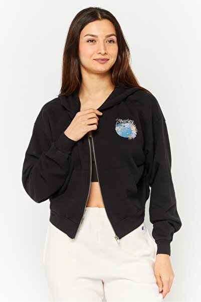Hurley سويت شيرت رياضي نسائي مناسب للأنشطة الخارجية، أسود