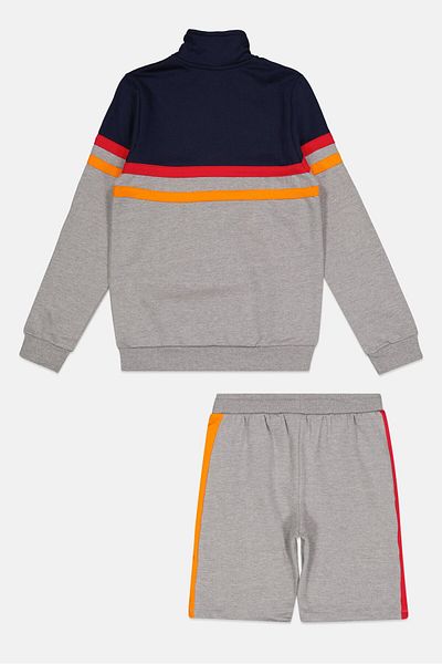 Ellesse Kids Boy 2 Pieces Brand Logo Sweatshirt And Shorts Set, Navy