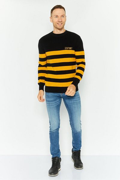 Esprit x Rest and Recreation Men Crew Neck Embroidered Logo Sweaters, Multicolor