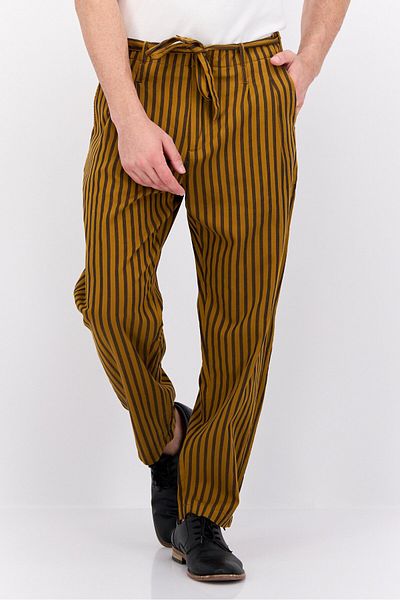 Scotch & Soda Men Regular Fit Stripe Chino Pants, Yellow