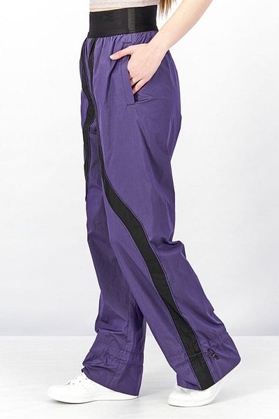 Puma Women Sportswear Fit Pronounce High Waist Woven Pants, Purple And Black