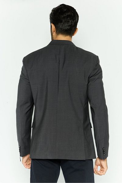 Calvin Klein Men Fitted Plain Formal Blazer, Rock Grey