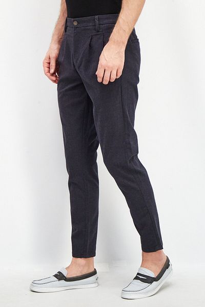 Sorbino Men Regular Fit Textured Chino Pants, Navy