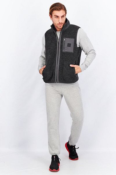 Michael Kors Men Textured Full Zip Vest, Charcoal