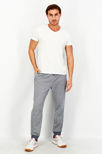 90 Degree Men Regular Fit Plain Sweatpants, Blue